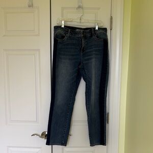 Lands' End Women's Straight Leg “Tuxedo Stripe” Jeans